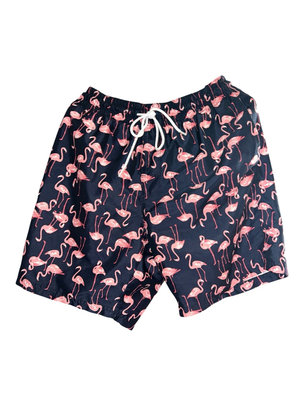 Old Navy Navy Swim Trunks with Pink Flamingo Print